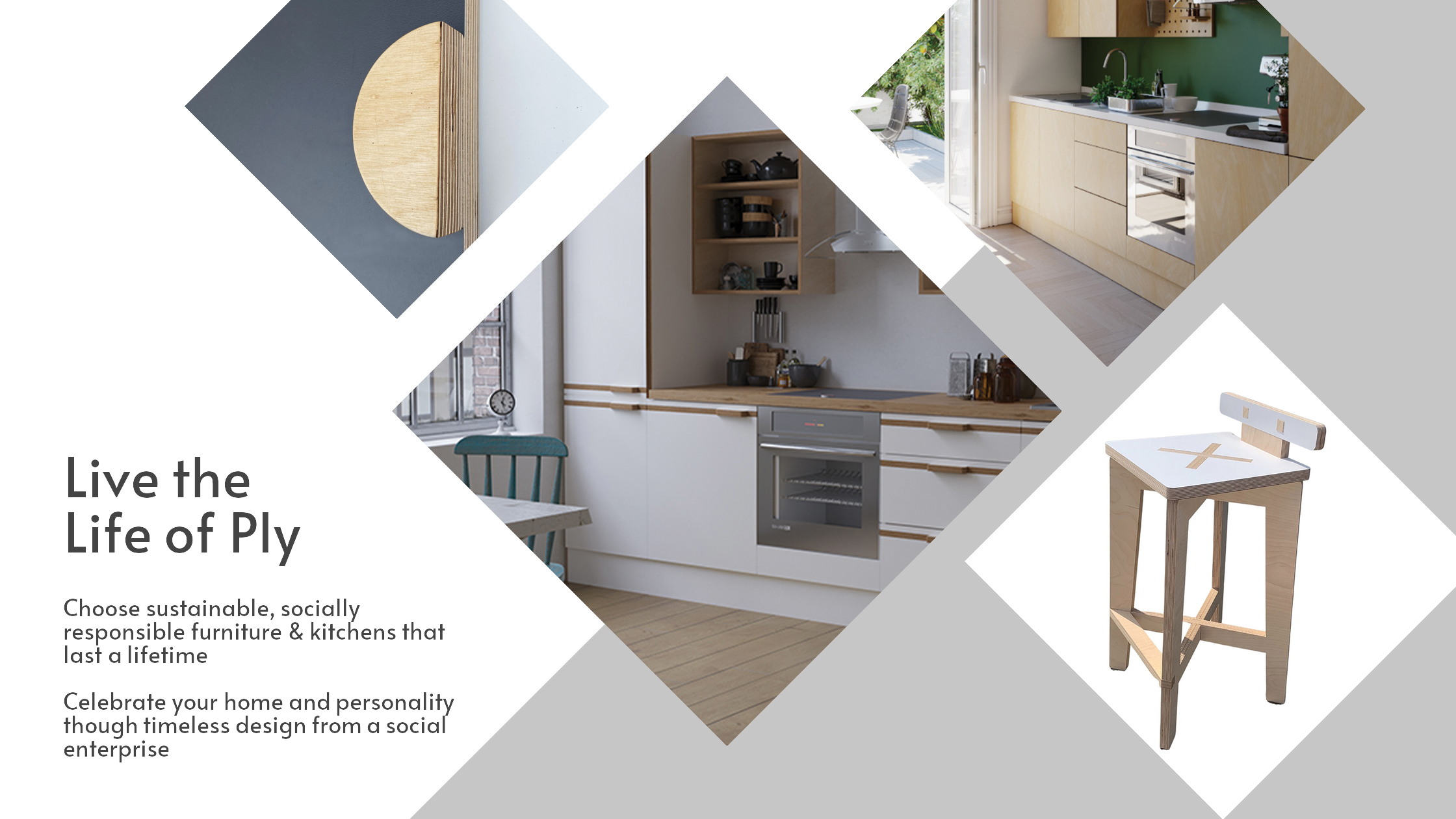 the Life of Ply offers a range of furniture and kitchens in plywood