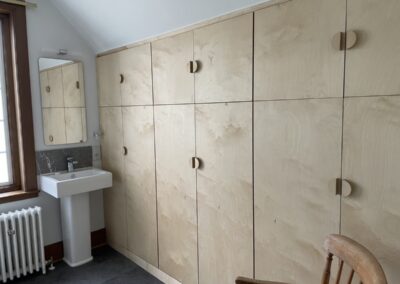 Birch plywood cupboard doors, birch plywood cupboard handles, bathroom cupboards, birch plywood by The Life of Ply